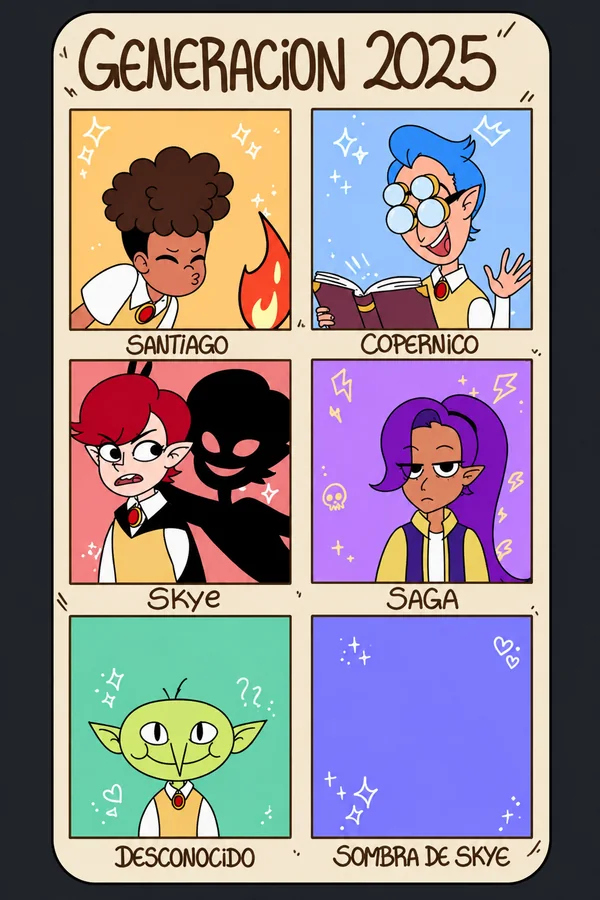 Hoja de personajes Generación 2025